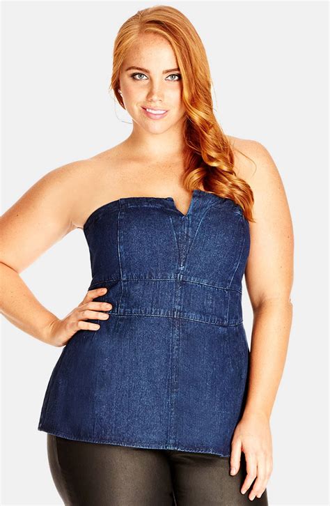 plus size denim corset